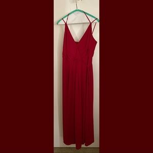 Red wrap around cocktail dress
